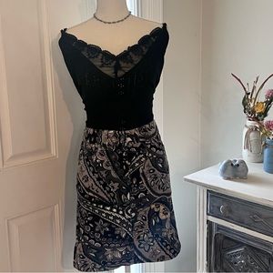 Ann Taylor Floral A Line Cotton Skirt 8